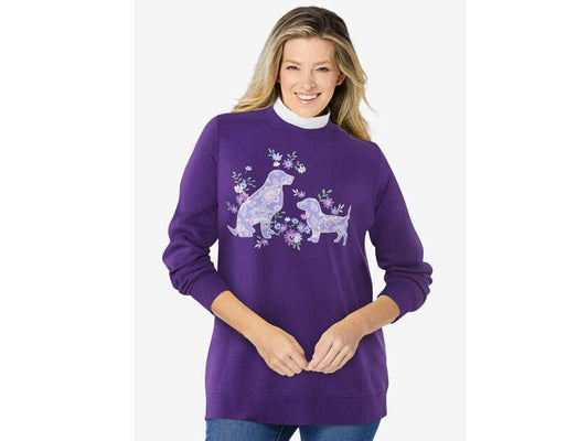 Radiant Purple Layered Look Sweatshirt PSW-6026