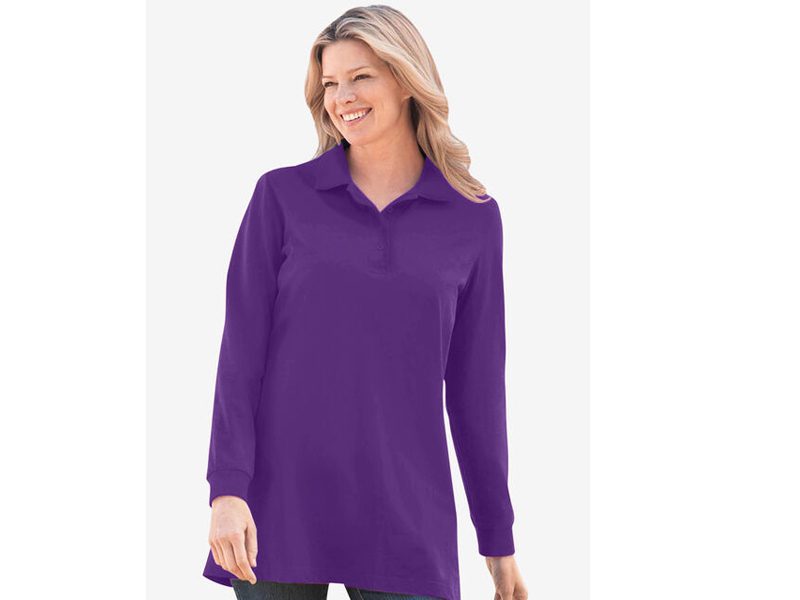 Radiant Purple Long Sleeve Polo Shirt PSW-6178