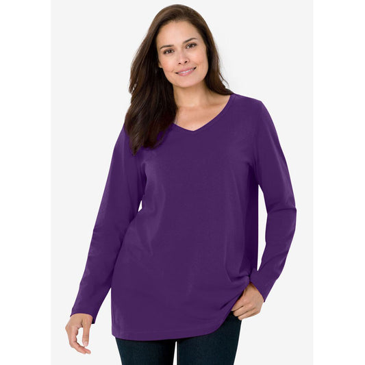 Radiant Purple Perfect Long-Sleeve Crewneck Tee PSW-8090