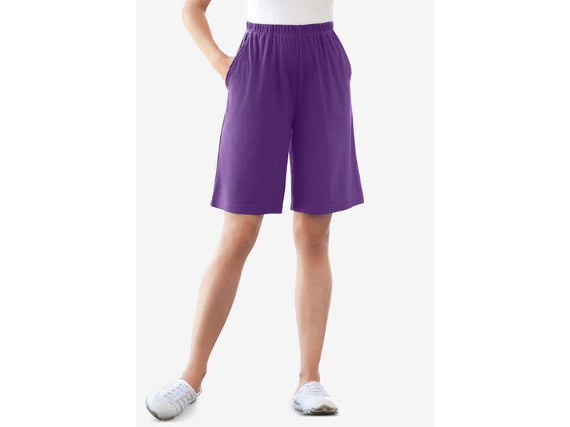 Radiant Purple Plus Size Women Knit Short PSW-6719