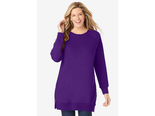 Radiant Purple Side Zip Sweatshirt PSW-7118