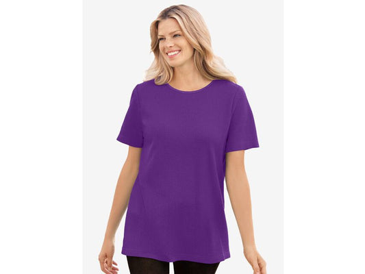 Radiant Purple Thermal Short Sleeve Satin Trim T-Shirt PSW-6148