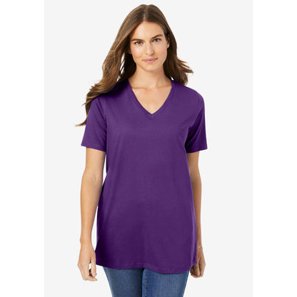 Radiant Purple Perfect Short-Sleeve V-Neck Tee PSW-7915