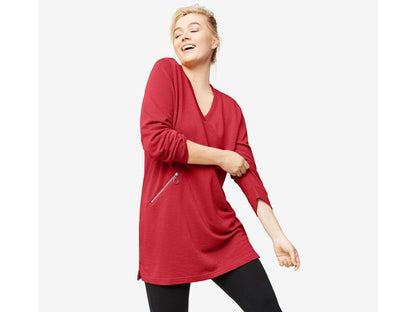 Radiant Red Zip-Pocket Sweatshirt PSW-7572