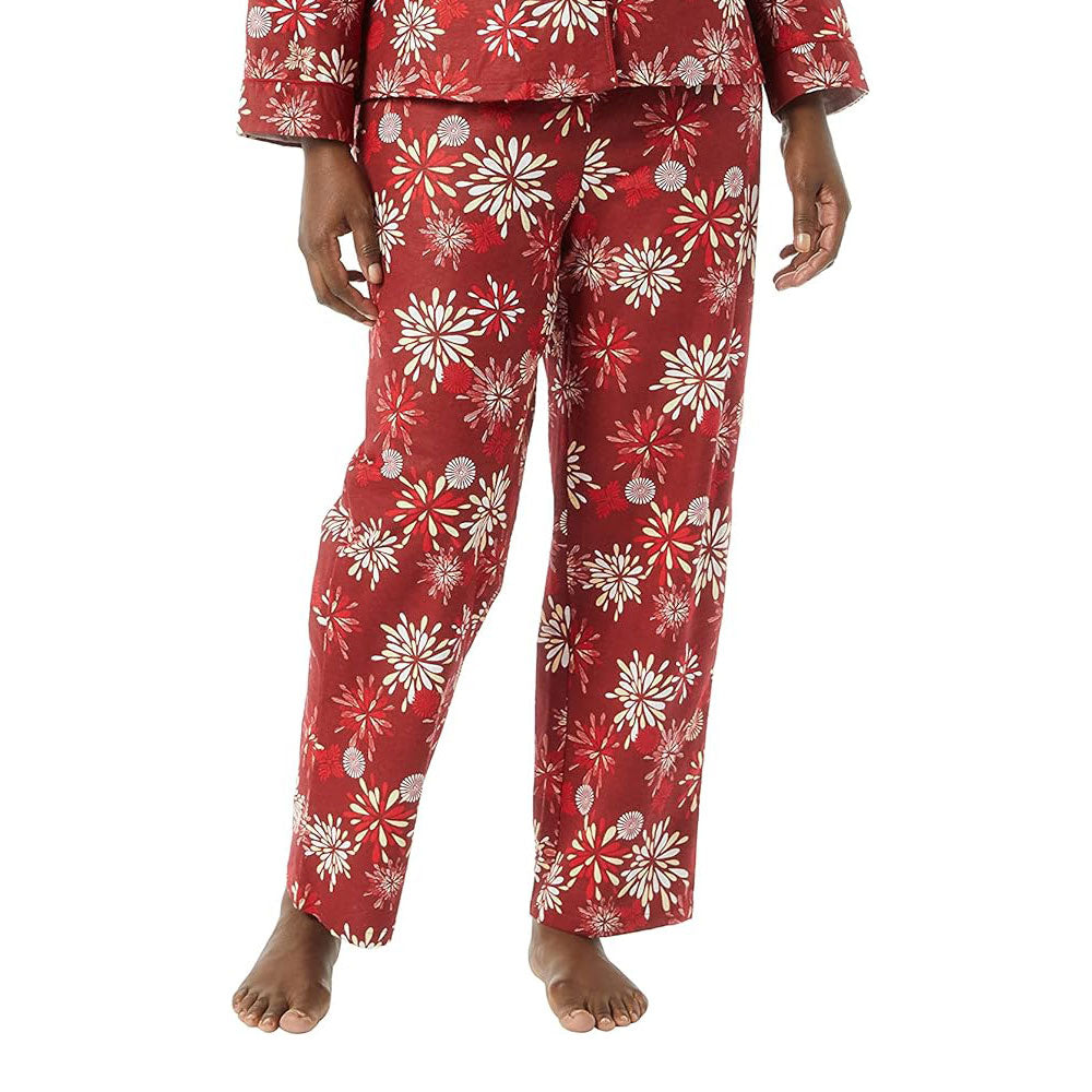 Random Color Graphic Plus Size Flannel Pajama PSW-8216