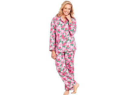 Random Color Plussize Women Flannel Pajama Set PSW-6858