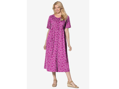 Raspberry Pretty Blossom Button Front Essential Dress PSW-7349