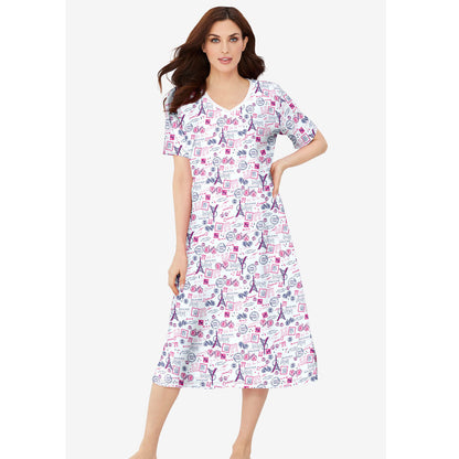 Raspberry Sorbet Paris Long Print Sleepshirt PSW-8358