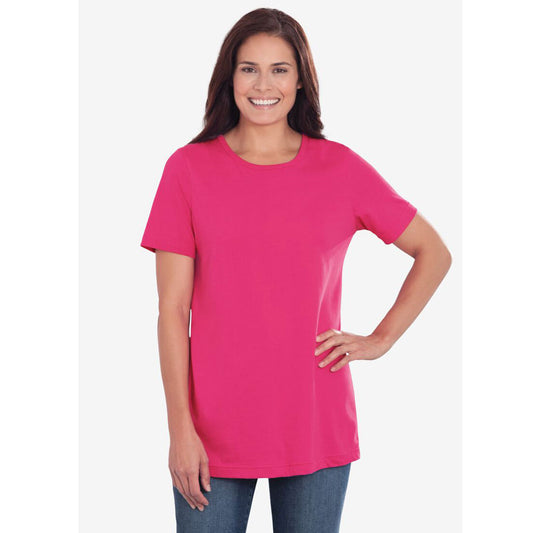 Raspberry Sorbet Perfect Short-Sleeve Crewneck Tee PSW-7900