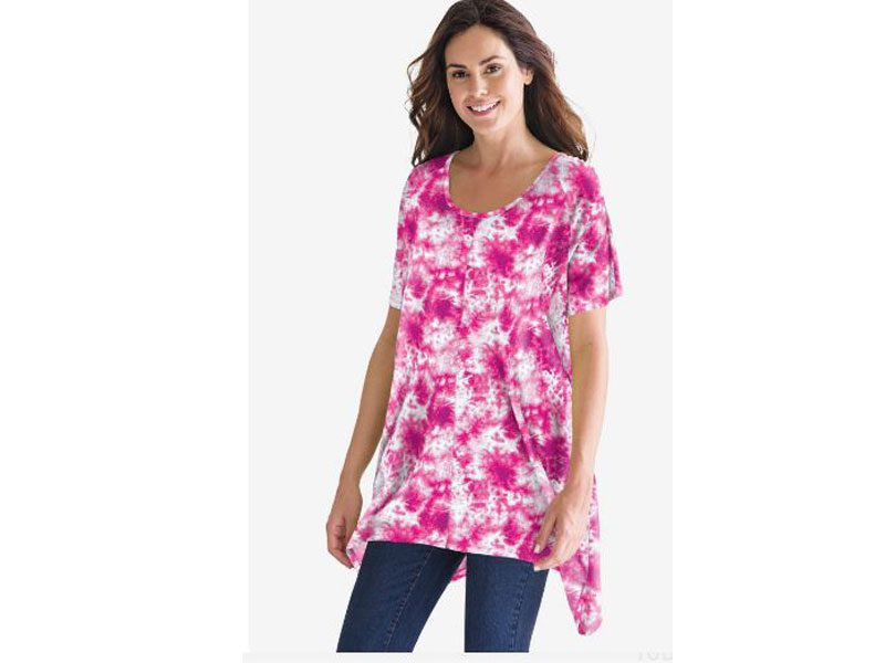 Raspberry Tie Dye Sharkbite Trapeze Tunic PSW-4657