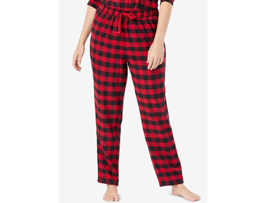 Red Buffalo Check Cotton Plus Size Women Flannel Pants PSW-7528