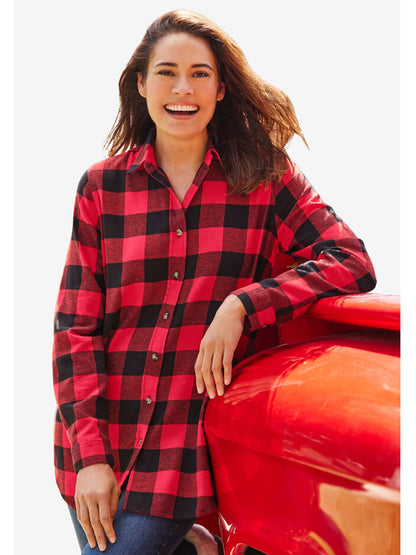 Red Buffalo Plaid Classic Flannel Shirt PSW-9033