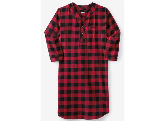 Red Buffalo Plaid Flannel Nightshirt PSM-6423