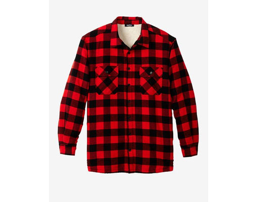 Red Buffalo Plaid Flannel Sherpa Lined B Grade Shirt PSM-6575B