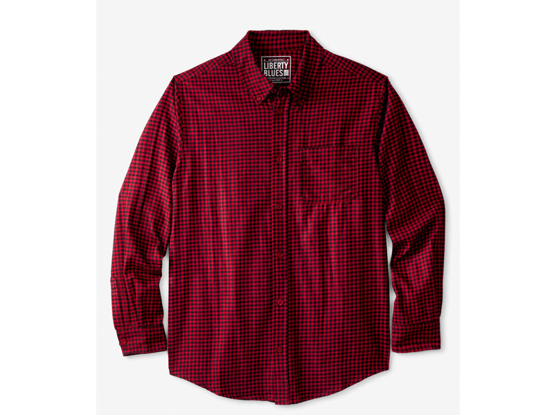 Red Check Plaid Holiday Plaid Flannel Shirt PSM-7551