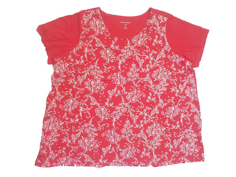 Red Plus Size Women Embossed Top PSW-4685