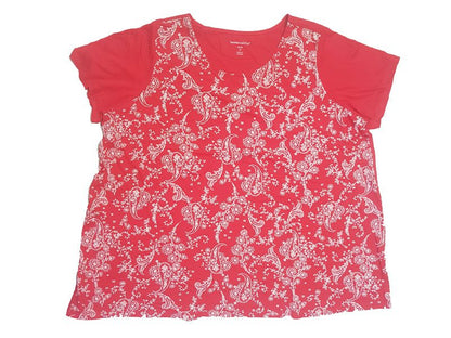 Red Plus Size Women Embossed Top PSW-4685