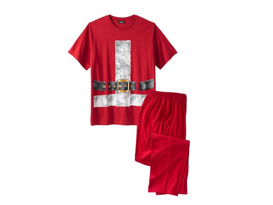 Red Jersey Knit Santa Pajama Set PSM-6201