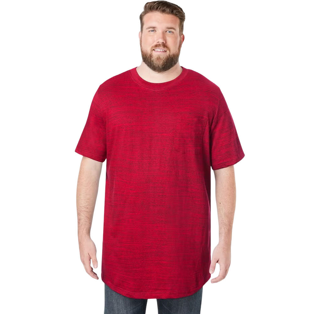 Plus-size Shrink-Less™ crewneck t-shirt with a relaxed fit, taped neck seams, and durable cotton fabric that won’t shrink in the dryer.