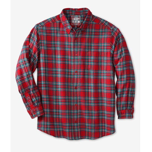 Red Tartan Double Brushed Flannel Shirt PSM-8101