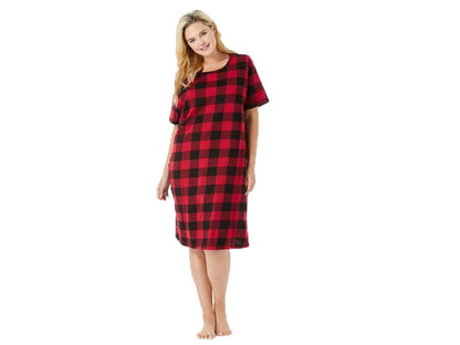 Random Color Plus Size Women Short Sleeve Sleepshirt  PSW-4770