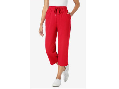 Red Sport Knit Capri B Grade Pant PSW-4638B