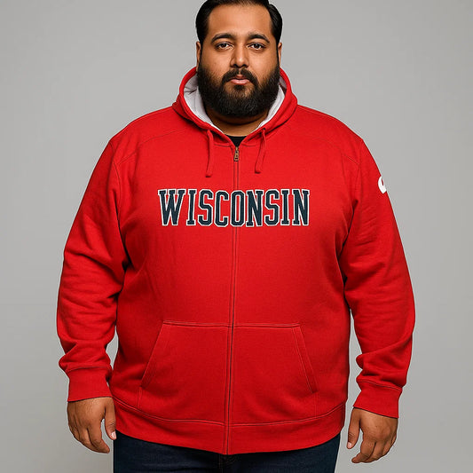 Red Big Size Zipper Hoodie PSM-4215