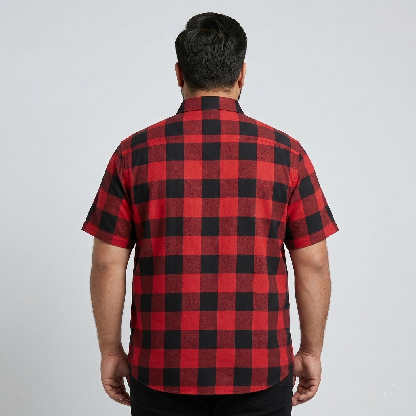 Red & Black Buffalo Half Sleeve Casual Shirt PSM-11181