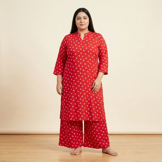 Red Floral Booti Lawn Co-ord Set PSW-11137