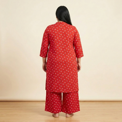 Red Floral Booti Lawn Co-ord Set PSW-11137