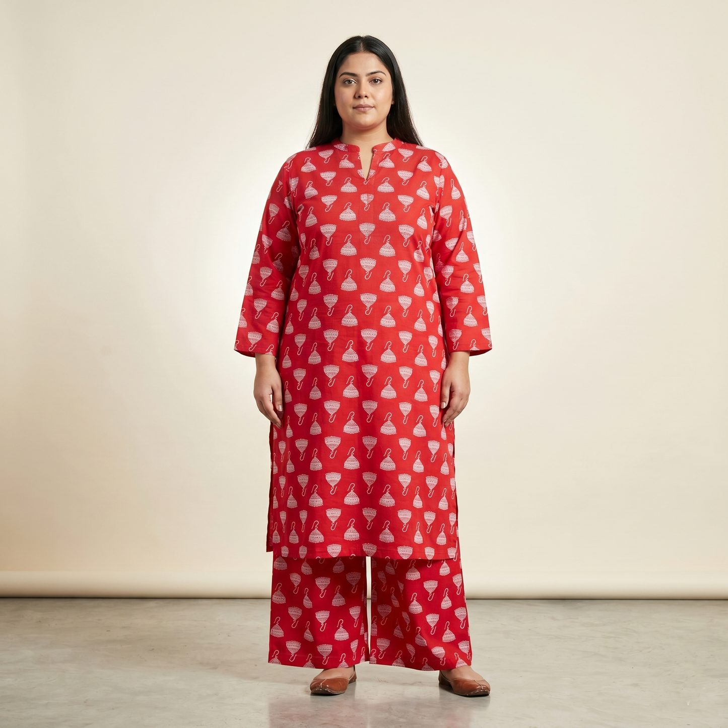 Red Jhumka Print Lawn Co-ord Set PSW-11138