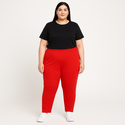 Red Plus Size Performance Activewear Legging PSW-9928