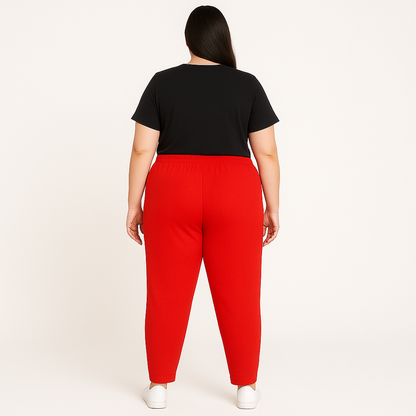 Red Plus Size Performance Activewear Legging PSW-9928