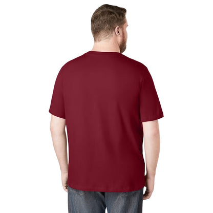 Plus-size Shrink-Less™ crewneck T-shirt with a relaxed fit, durable taped seams, and shrink-resistant fabric for lasting comfort.