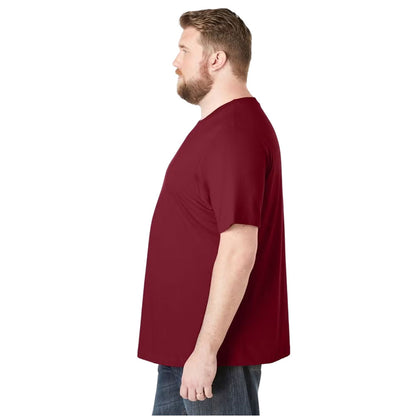 Plus-size Shrink-Less™ crewneck T-shirt with a relaxed fit, durable taped seams, and shrink-resistant fabric for lasting comfort.