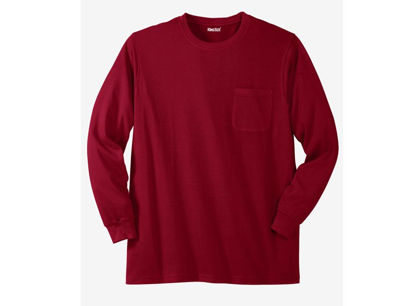 Rich Burgundy Big & Tall Long Sleeve T-Shirt PSM-4167