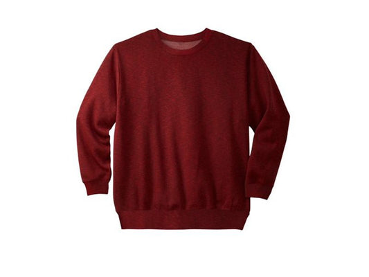 Rich Burgundy Fleece Big Size Crewneck Sweatshirt PSM-6007