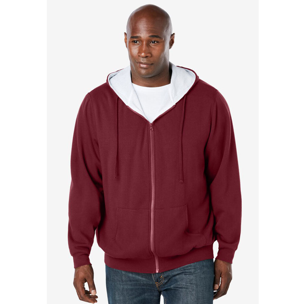 Rich Burgundy Full-Zip Thermal Hoodie PSM-8893