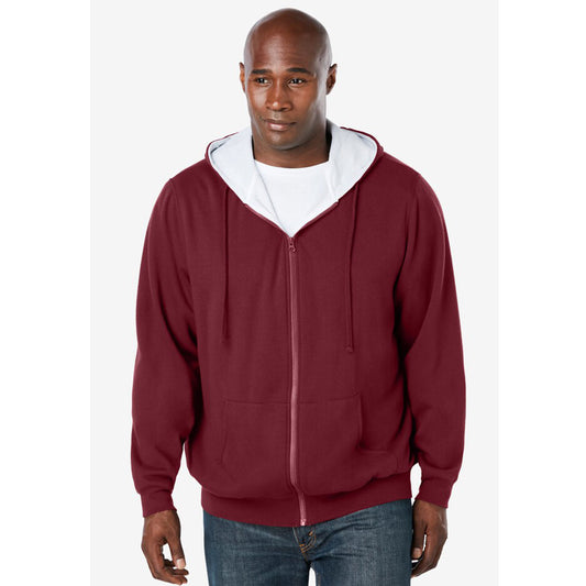 Rich Burgundy Full-Zip Thermal Hoodie PSM-8893