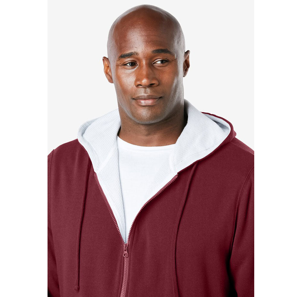 Rich Burgundy Full-Zip Thermal Hoodie PSM-8893