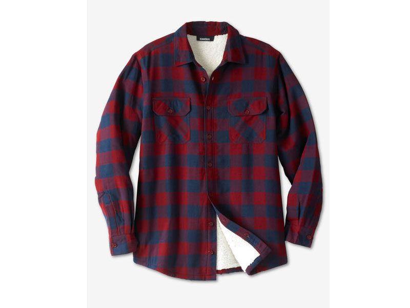 Rich Burgundy Plaid Flannel Sherpa Lined B Grade Shirt PSM-6574B