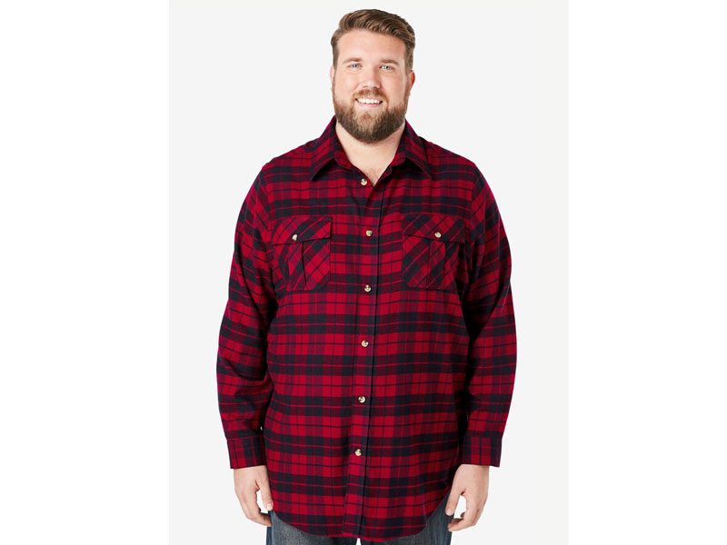 Rich Burgundy Plaid Holiday Flannel Shirt PSM-7593