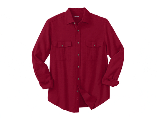 Rich Burgundy Solid Double-Brushed Flannel Shirt PSM-7562