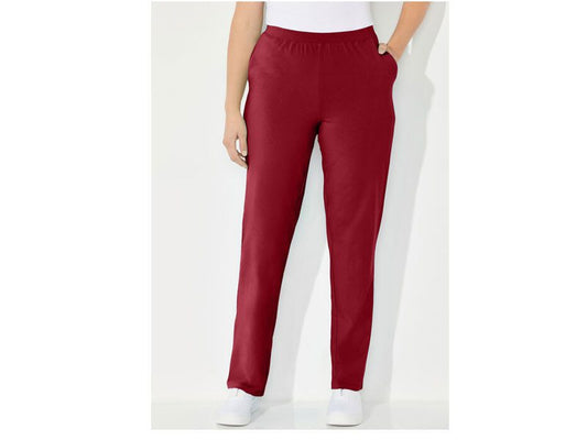 Rich Burgundy Stretch Cotton Plus Size Women Pants PSW-5587