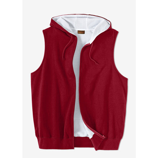 Rich Burgundy Thermal Fleece Vest Hoodie PSM-8932