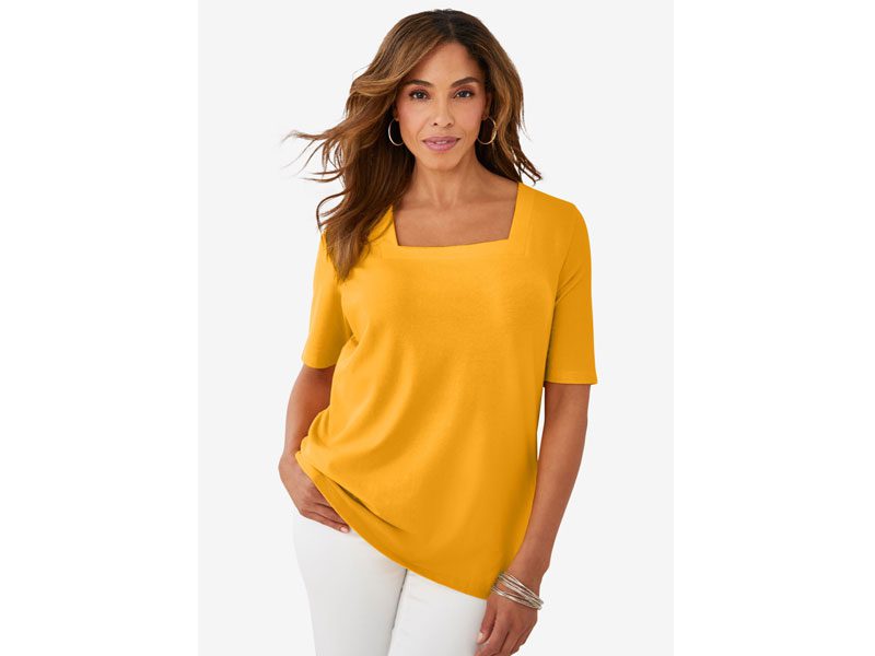 Rich Gold Square Neck T-Shirt PSW-5821