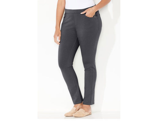 Rich Grey French Terry Plus Size Women Jeans PSW-5133