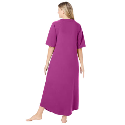 Flat-lay of Rich Magenta French Terry Robe on neutral background