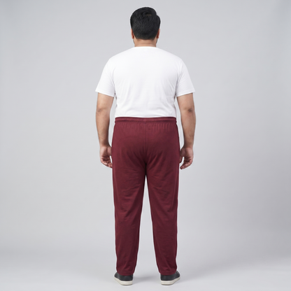 Rich Burgundy UrbanEase Plus Jersey Trousers With Zip Pockets PSM-8387