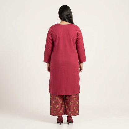 Rosewood Chikankari Lawn shirt with printed Lawn trouser co-ord set